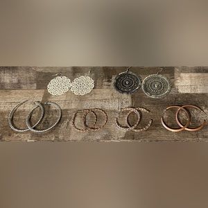 Hoop & Medallion earrings - 6 pairs!